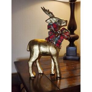 Holiday Collection Gold Paper Mache Christmas Reindeer Tabletop Decor 15"